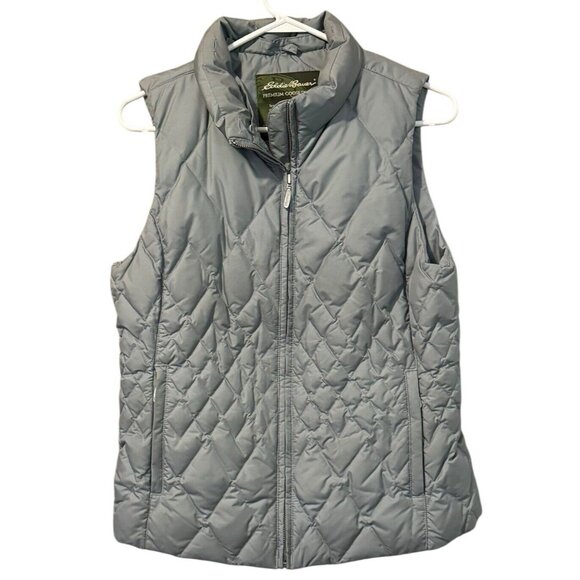 Eddie Bauer Size Medium Premium Goose Down Quilted Puffer‎ Vest Preppy Womens - Picture 1 of 16